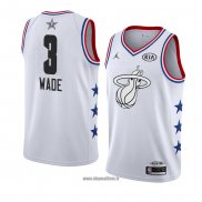 Maillot All Star 2019 Miami Heat Dwyane Wade No 3 Blanc