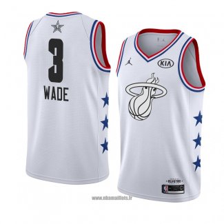 Maillot All Star 2019 Miami Heat Dwyane Wade No 3 Blanc