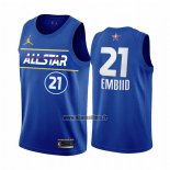 Maillot All Star 2021 Philadelphia 76ers Joel Embiid No 21 Bleu