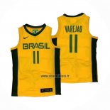 Maillot Bresil Anderson Varejao NO 11 2019 FIBA Baketball World Cup Jaune