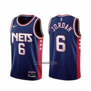 Maillot Brooklyn Nets Deandre Jordan NO 6 Ville 2021-22 Bleu