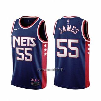 Maillot Brooklyn Nets Mike James NO 55 Ville 2021-22 Bleu