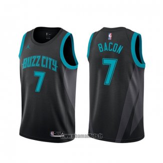 Maillot Charlotte Hornets Dwayne Bacon NO 7 Ville Noir