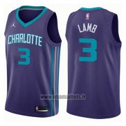 Maillot Charlotte Hornets Jeremy Lamb No 3 Statement 2017-18 Volet