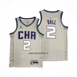 Maillot Charlotte Hornets Lamelo Ball NO 2 Ville Edition Gris