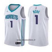 Maillot Charlotte Hornets Malik Monk No 1 Association 2017-18 Blanc