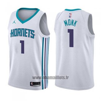 Maillot Charlotte Hornets Malik Monk No 1 Association 2017-18 Blanc