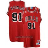 Maillot Chicago Bulls Dennis Rodman No 91 Retro Rouge