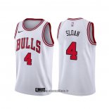 Maillot Chicago Bulls Jerry Sloan NO 4 Association Blanc