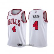 Maillot Chicago Bulls Jerry Sloan NO 4 Association Blanc