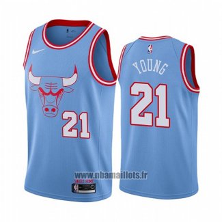 Maillot Chicago Bulls Thaddeus Young No 21 Ville Bleu