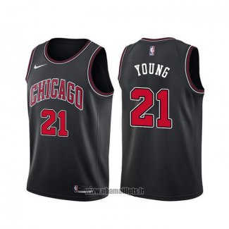 Maillot Chicago Bulls Thaddeus Young NO 21 Statement Noir