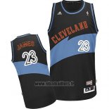 Maillot Cleveland Cavaliers Lebron James No 23 Retro Noir Bleu