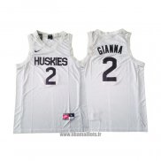 Maillot College Huskies Memorial Gianna No 2 Blanc