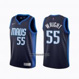 Maillot Dallas Mavericks Delon Wright No 55 Earned 2020-21 Bleu