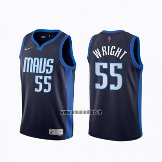 Maillot Dallas Mavericks Delon Wright No 55 Earned 2020-21 Bleu