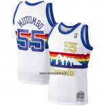 Maillot Denver Nuggets Dikembe Mutombo NO 55 Hardwood Classics Throwback Blanc