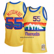 Maillot Denver Nuggets Dikembe Mutombo NO 55 Mitchell & Ness 1991-92 Jaune