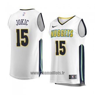 Maillot Denver Nuggets Nikola Jokic No 15 Association 2017-18 Blanc