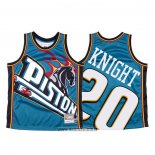 Maillot Detroit Pistons Brandon Knight NO 20 Mitchell & Ness Big Face Bleu