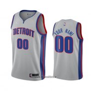 Maillot Detroit Pistons Personnalise Statement 2020-21 Gris