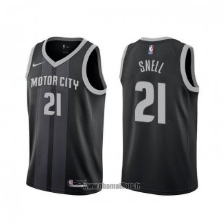 Maillot Detroit Pistons Tony Snell NO 21 Ville 2019-20 Noir