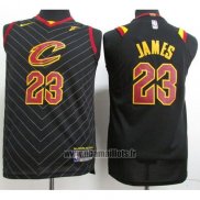 Maillot Enfant Cleveland Cavaliers Lebron James No 23 2017-18 Noir