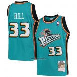 Maillot Enfant Detroit Pistons Grant Hill NO 33 Mitchell & Ness 1998-99 Hardwood Classics Vert