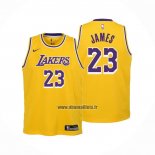 Maillot Enfant Los Angeles Lakers LeBron James NO 23 Icon 2022-23 Jaune