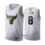 Maillot Golden Edition Chicago Bulls Zach Lavine No 8 2019-20 Blanc