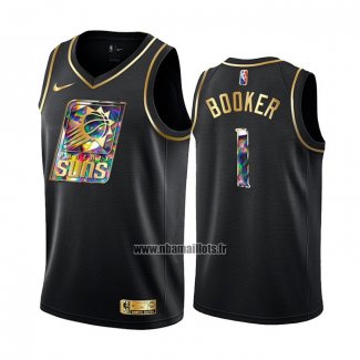 Maillot Golden Edition Phoenix Suns Devin Booker NO 1 2021-22 Noir