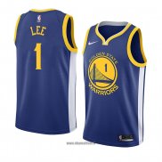 Maillot Golden State Warriors Damion Lee No 1 Icon 2018 Bleu