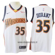 Maillot Golden State Warriors Kevin Durant No 35 Mitchell & Ness 2009-10 Blanc