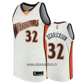 Maillot Golden State Warriors Marcus Derrickson No 32 2009-10 Hardwood Classics Blanc