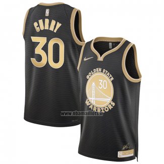 Maillot Golden State Warriors Stephen Curry NO 30 Select Series Or Noir