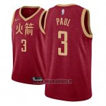 Maillot Houston Rockets Chris Paul No 3 Ville 2018-19 Rouge