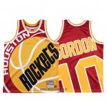 Maillot Houston Rockets Eric Gordon NO 10 Mitchell & Ness Big Face Rouge