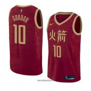 Maillot Houston Rockets Eric Gordon No 10 Ville 2018-19 Rouge