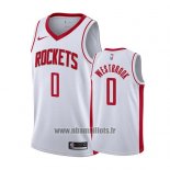 Maillot Houston Rockets Russell Westbrook No 0 Association 2019-20 Blanc