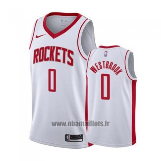 Maillot Houston Rockets Russell Westbrook No 0 Association 2019-20 Blanc