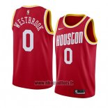Maillot Houston Rockets Russell Westbrook No 0 Hardwood Classics 2019-20 Rouge