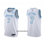 Maillot Los Angeles Lakers Carmelo Anthony NO 7 Ville 2021-22 Blanc