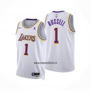 Maillot Los Angeles Lakers D'angelo Russell NO 1 Association 2022-23 Blanc