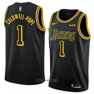 Maillot Los Angeles Lakers Kentavious Caldwell-pope No 1 Ville 2018 Noir