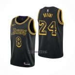 Maillot Los Angeles Lakers Kobe Bryant NO 8 24 Black Mamba Noir