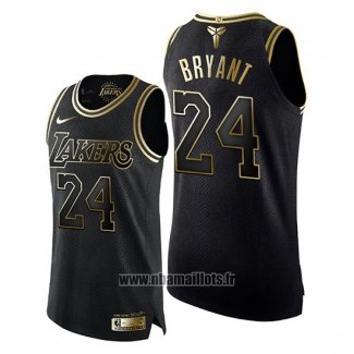 Maillot Los Angeles Lakers Kobe Bryant No 24 Gold Black Mamba Or Noir