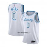 Maillot Los Angeles Lakers Kyle Kuzma No 0 Ville 2020-21 Blanc