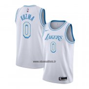 Maillot Los Angeles Lakers Kyle Kuzma No 0 Ville 2020-21 Blanc