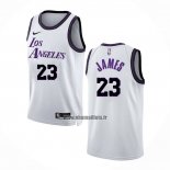 Maillot Los Angeles Lakers LeBron James NO 23 Ville 2022-23 Blanc