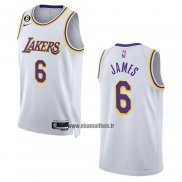 Maillot Los Angeles Lakers LeBron James NO 6 Association 2022-23 Blanc